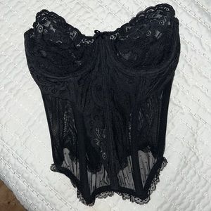 Victorias Secret Black lace Corset Top